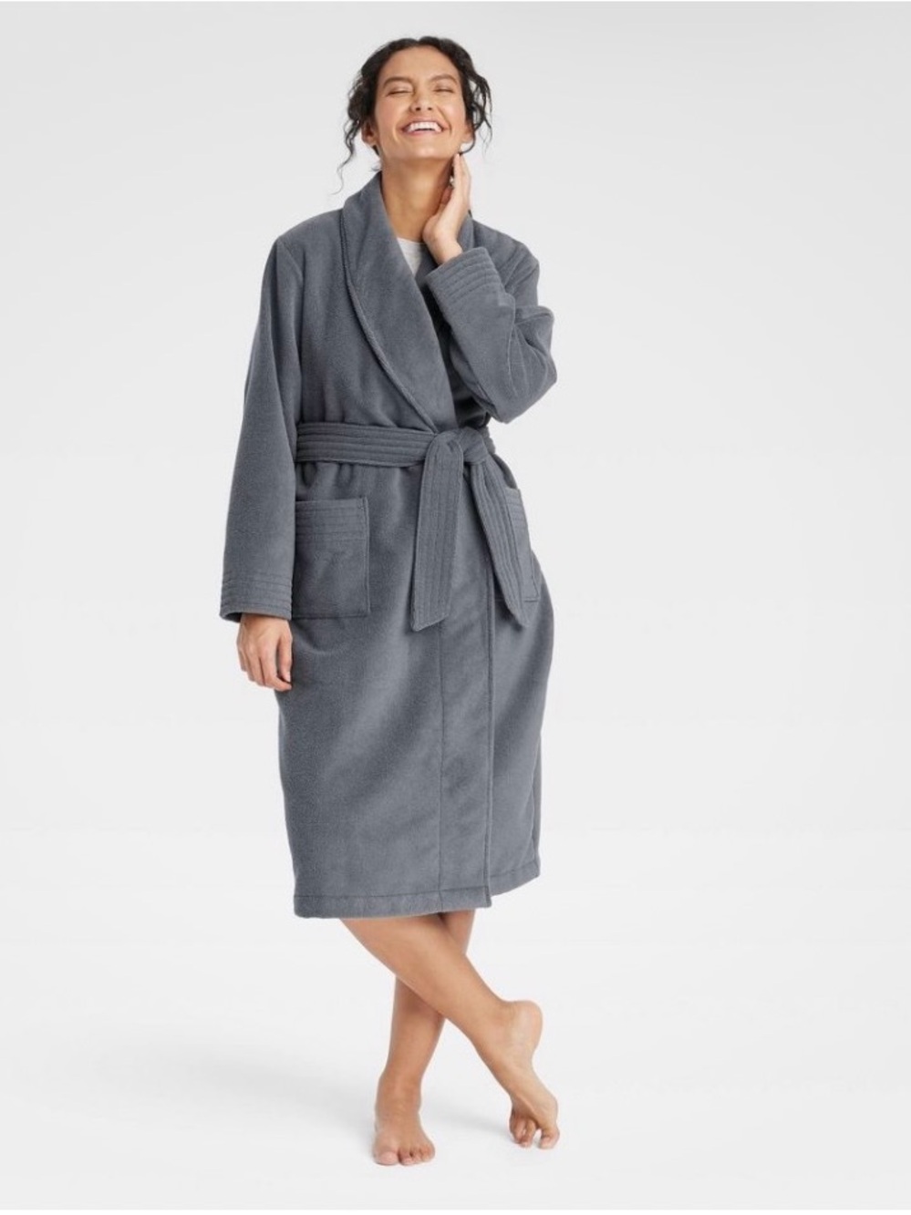 🌸NWT AUDEN GREY TERRY CLOTH BATHROBE SIZE M/L🌸